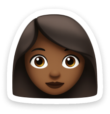 An emoji of a Black woman with short hair.