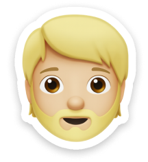 An emoji of a bearded man with white hair.